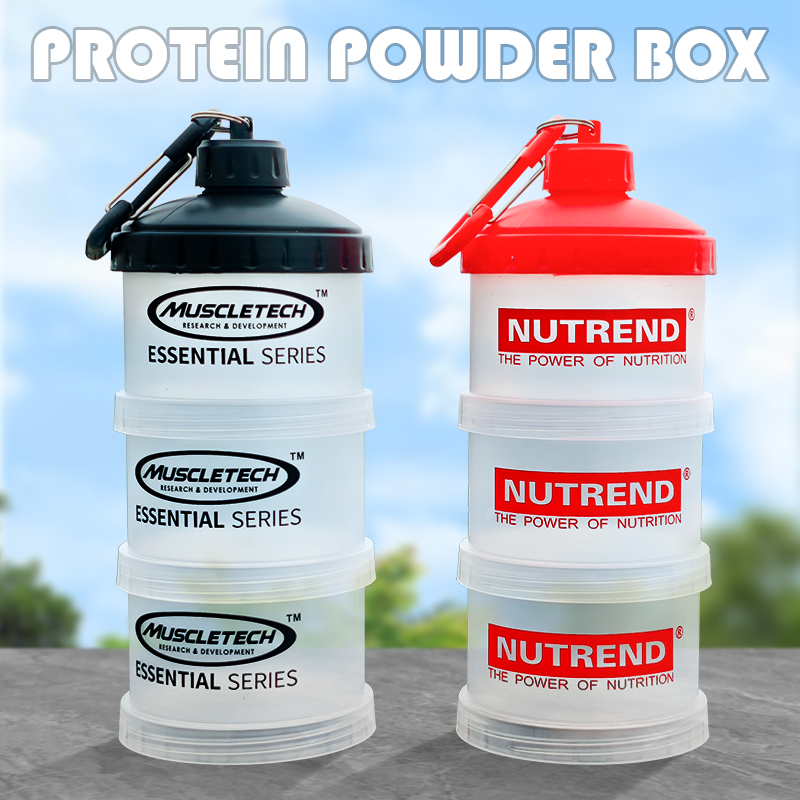 Food Protein Snacks - 3-layer Portable Protein Powder Box Funnel