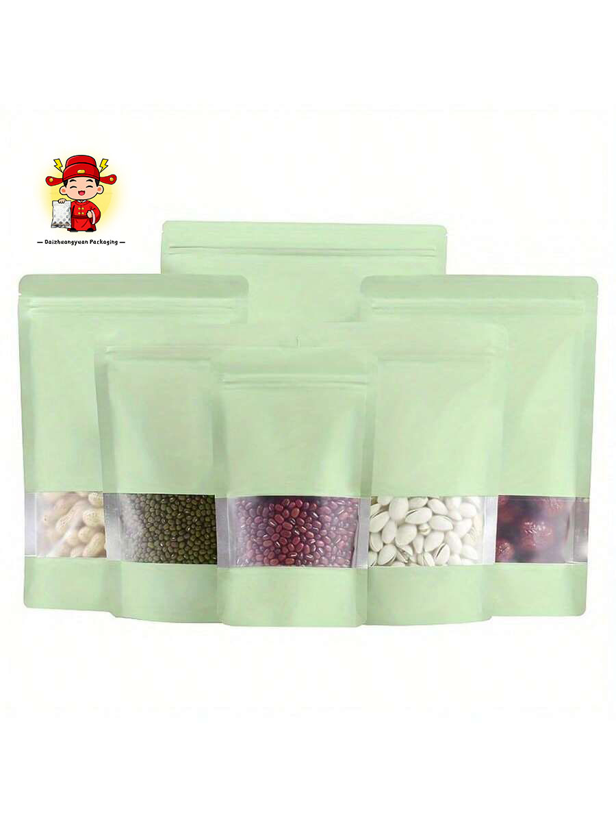 Food Snacks That Are Green - 50/100Pcs Green Stand Up Food Bags,