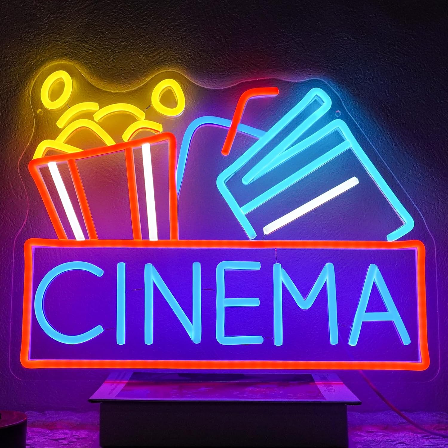 Snacks Food Video - Popcorn Neon Sign Dimmable Food LED
