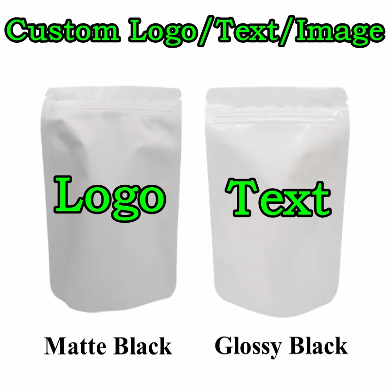 Food Like Snacks - 100PCS Stand-up Matte/Glossy White Aluminum Foil