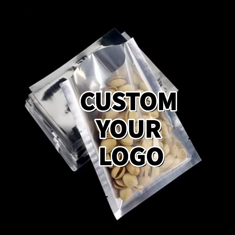 Food Snacks For School - 100 Pack Silver Glossy Flat Pouches