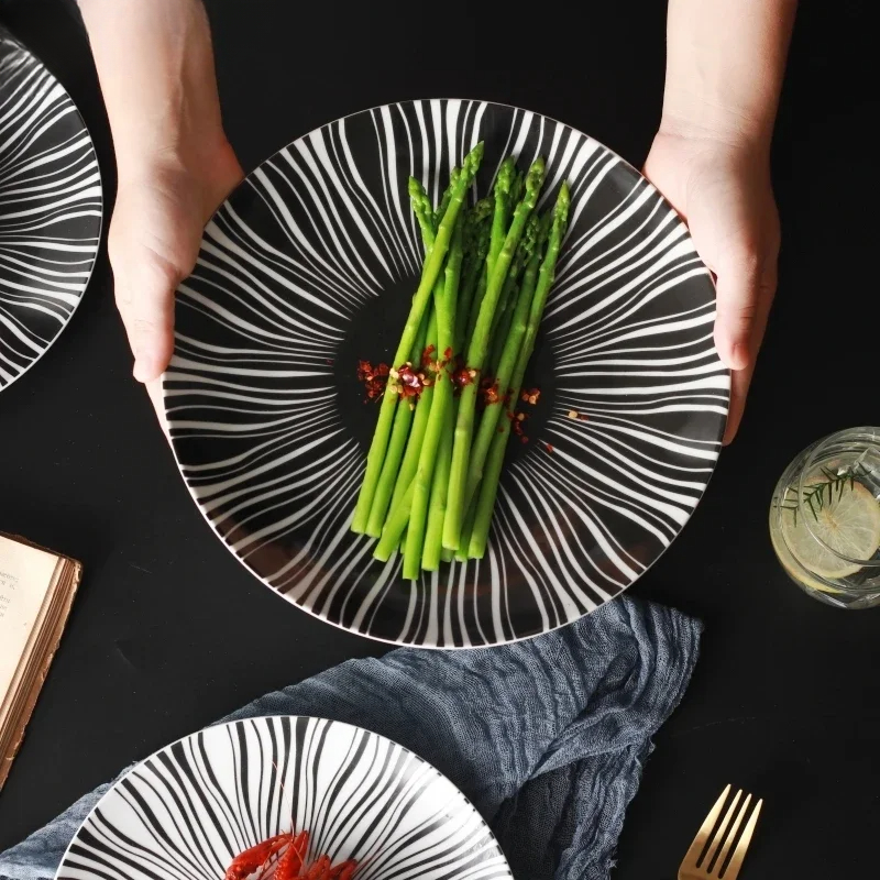 Ceramic Black White Stripes Ta - огляд і ціна Food Good Snacks