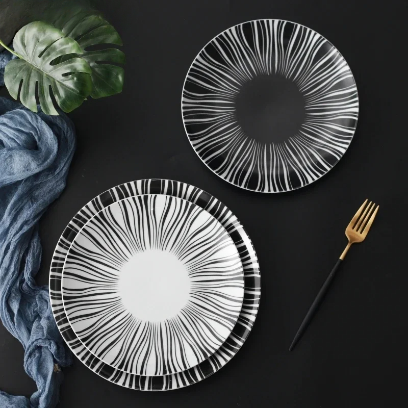 Ceramic Black White Stripes Ta - огляд і ціна Food Good Snacks