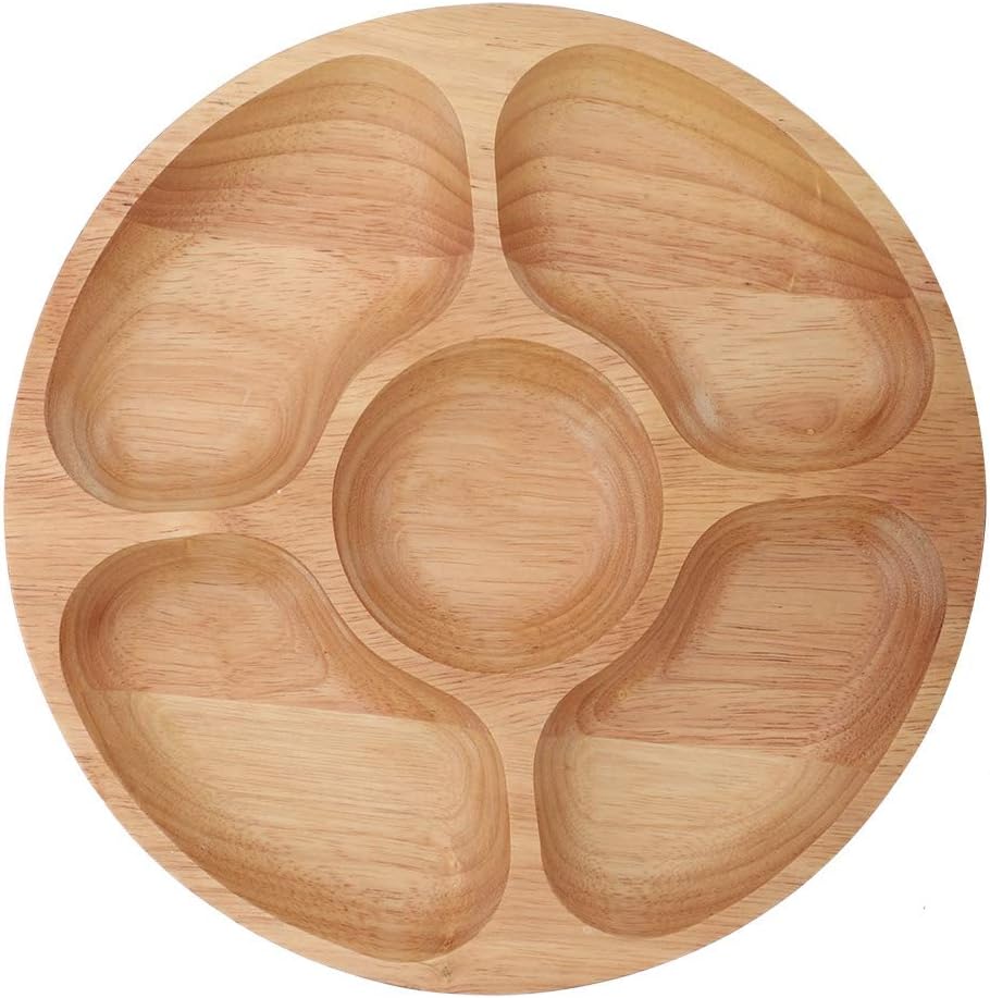 5 Sectional Tray, Wooden Divid - огляд і ціна Food Platter Snacks