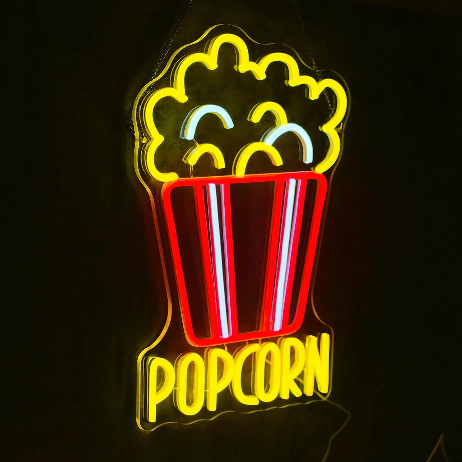 Popcorn Neon Sign Dimmable Foo - огляд і ціна Snacks Food Video