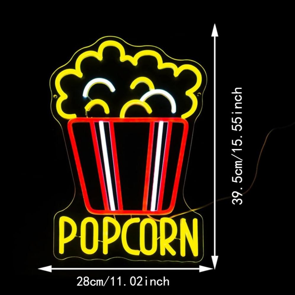 Popcorn Neon Sign Dimmable Foo - огляд і ціна Snacks Food Video