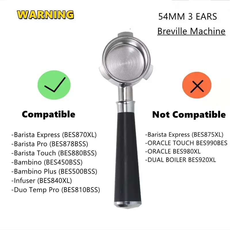 54mm 3-Ears Bottomless Portafi - огляд і ціна Breville Espresso Barista Express