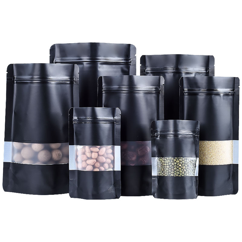 100PCS Stand-up Matte Black Al - огляд і ціна Food Snacks For School