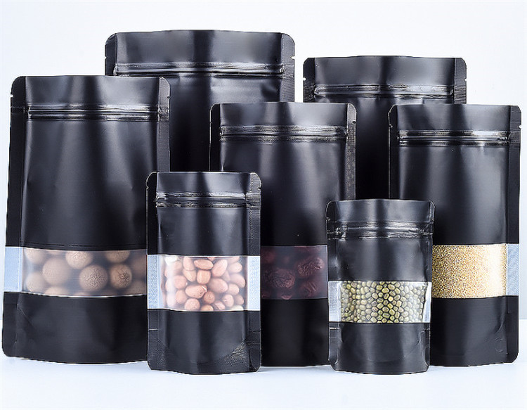 100PCS Stand-up Matte Black Al - огляд і ціна Food Snacks For School