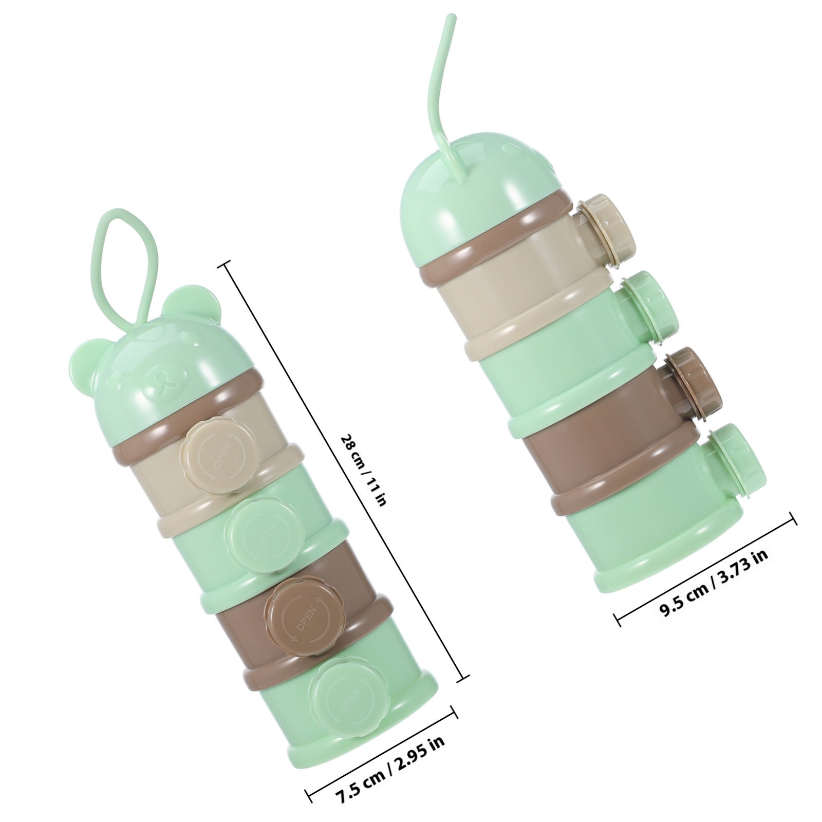 Light Green 4-Tier Milk Powder - огляд і ціна Food Snacks That Are Green