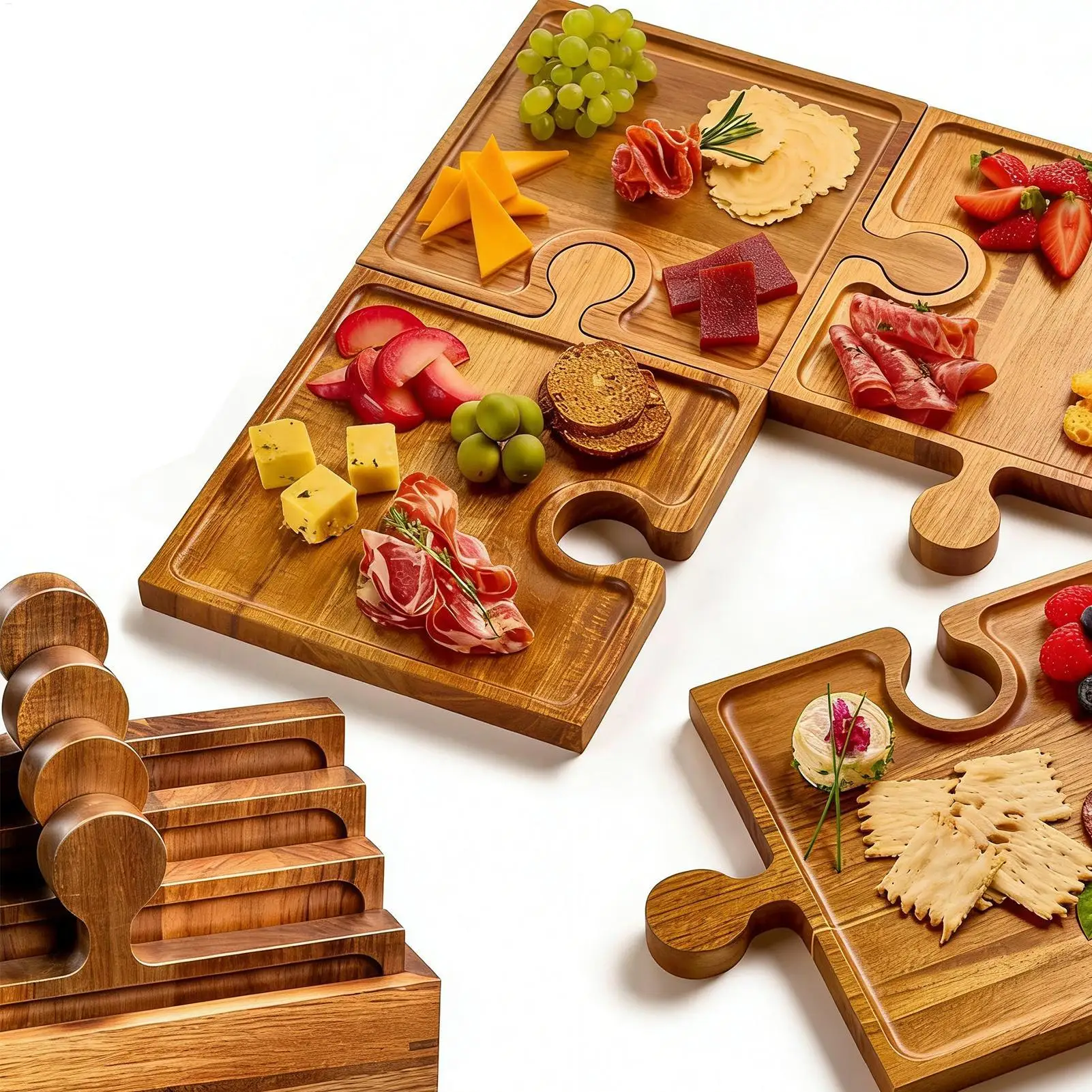 Puzzle Food Display Tray Woode - огляд і ціна Food Platter Snacks