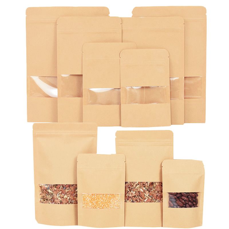20/50pcs Kraft Paper Zip Lock  - огляд і ціна Food Snacks For School