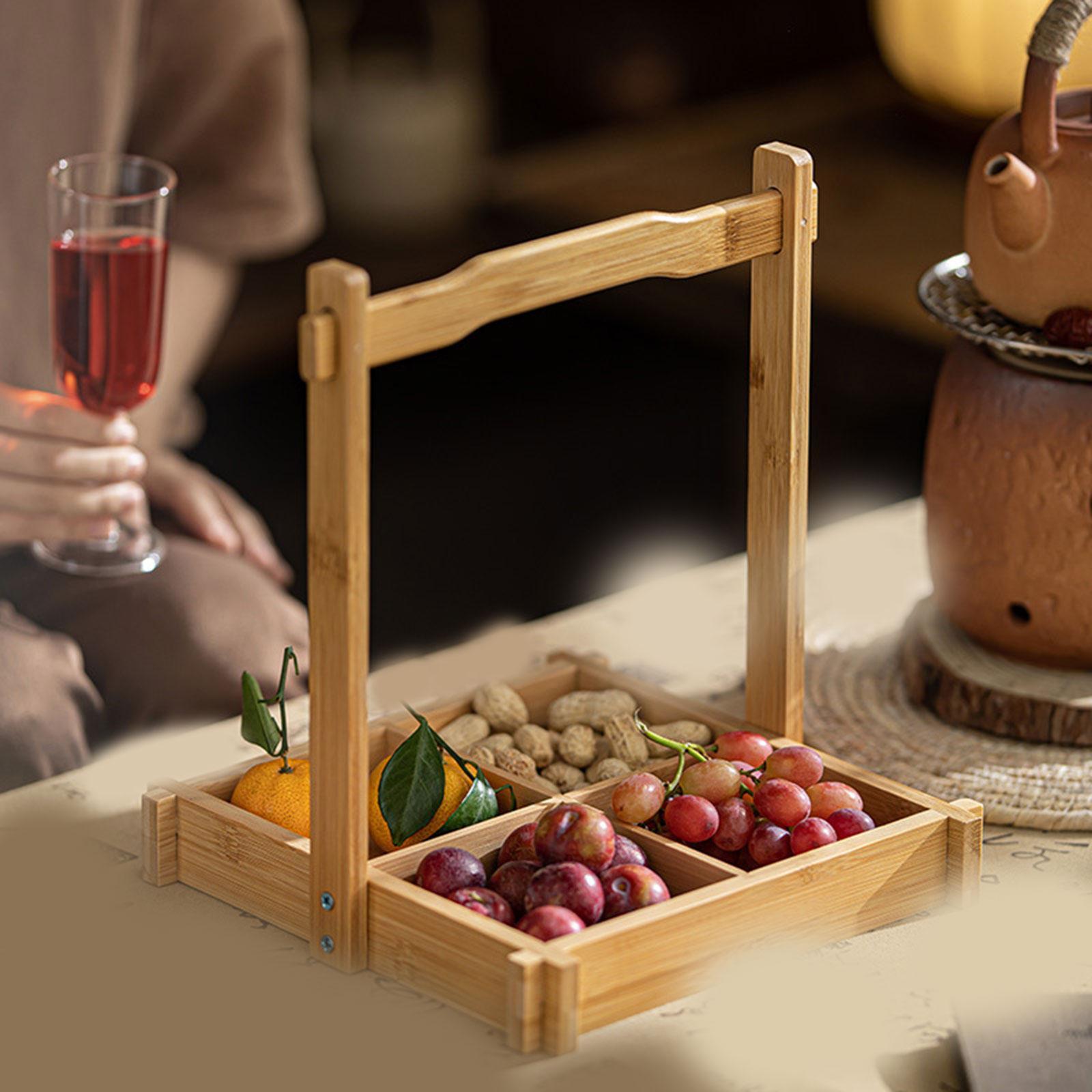Bamboo Nuts Platter Tray Secti - огляд і ціна Food Platter Snacks
