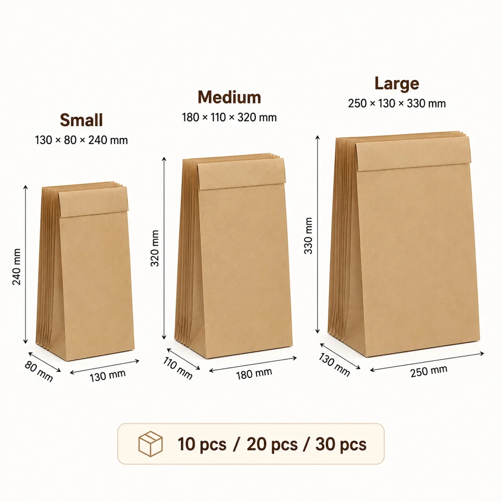 10-30Pcs Small Brown Kraft Pap - огляд і ціна Food Snacks For School