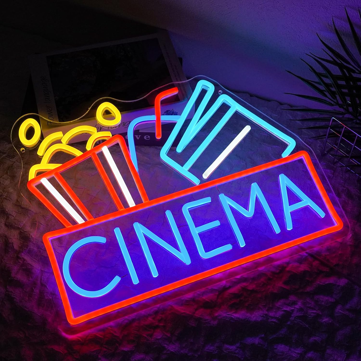 Popcorn Neon Sign Dimmable Foo - огляд і ціна Snacks Food Video