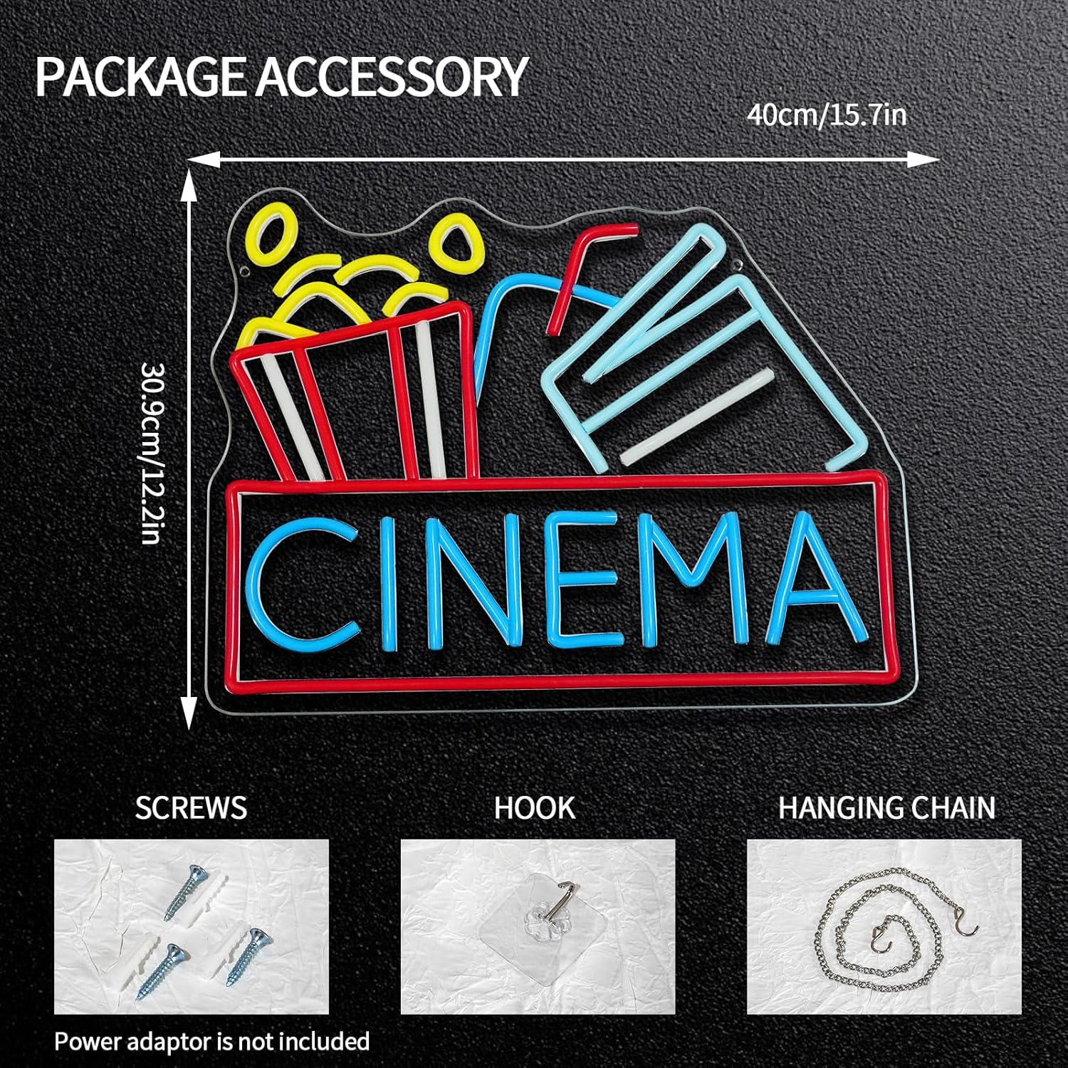 Popcorn Neon Sign Dimmable Foo - огляд і ціна Snacks Food Video