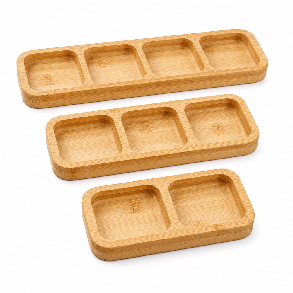 Natural Bamboo Divided Snack S - огляд і ціна Food Platter Snacks