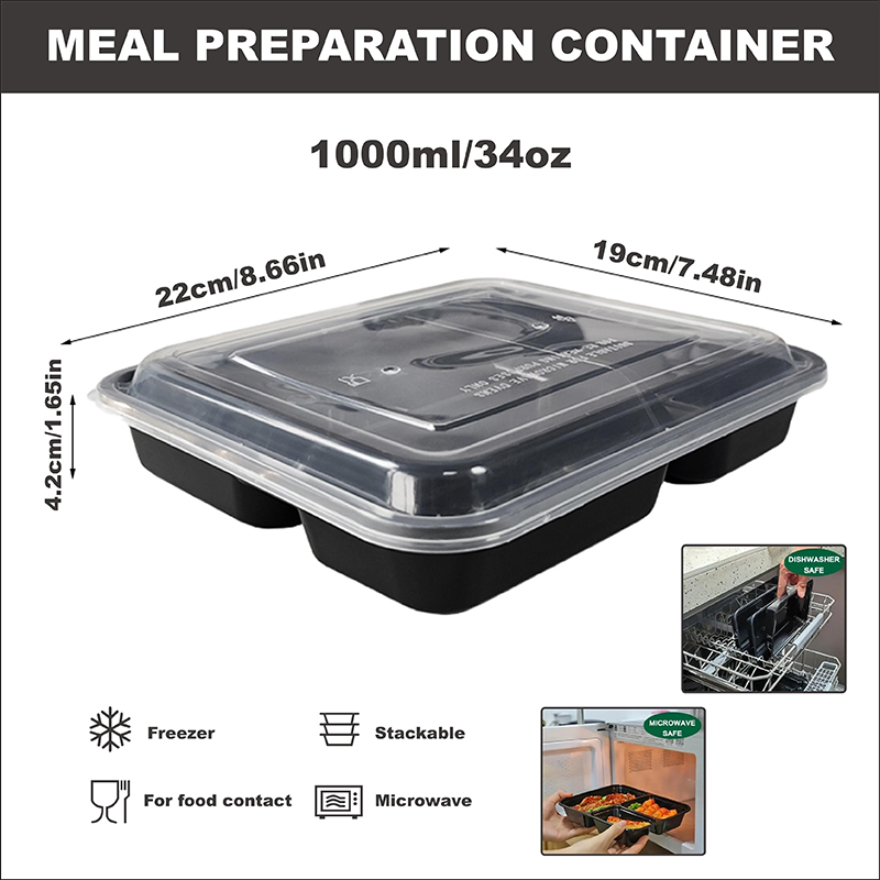 3-Compartment 34 Oz/1000 Ml, 1 - огляд і ціна Food Snacks For School